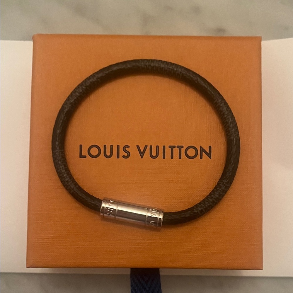 Louis Vuitton Dark Bracelet with Silver Clasp